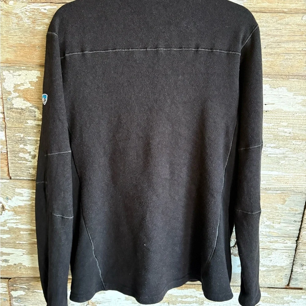Kühl Large Full Zip Fleece Jacket Black Softshell Panels Outdoor Hiking‎